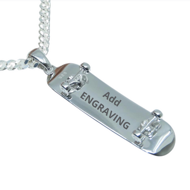 Colgante de monopatín personalizado (plata)